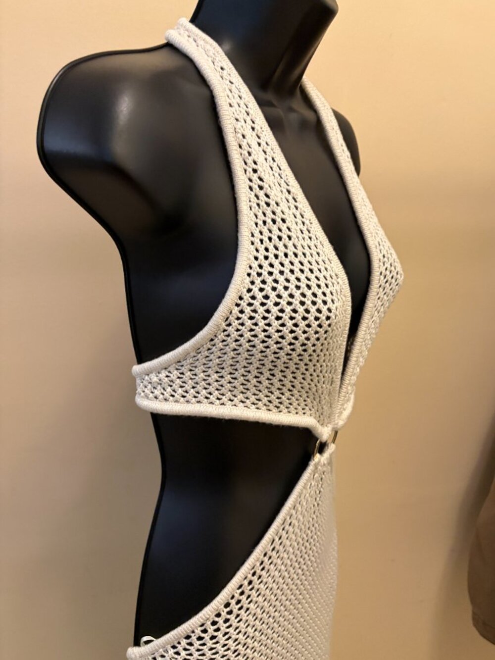New VS Beachwear Crochet Plunge Cut-Out Midi Dress Size M - Picture 4 of 16